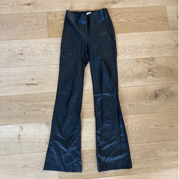 Wilfred - Faux Leather Flare Pants in Black - Picture 1 of 5